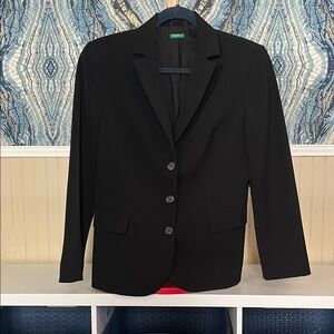 United Colors Of Benetton Black Blazer, Size S